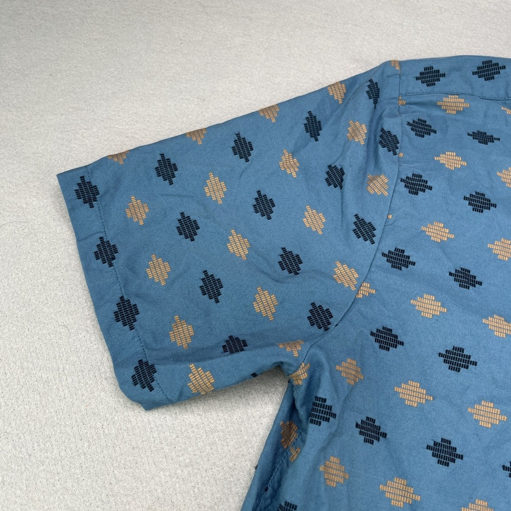 Volcom Men's Sz Large Woven Classic Fit Blue Casual Short Sleeve Button Up - Picture 2 of 10